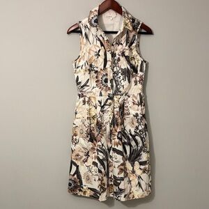 Cleo Floral Collared Blouse in Black and Cream